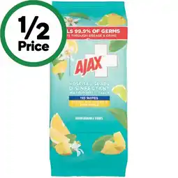 Woolworths Ajax Disinfectant Wipes Pk 110 offer