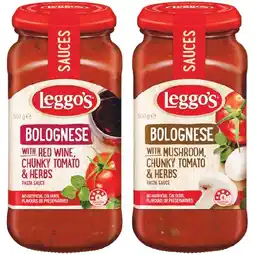 Woolworths Leggo’s Pasta Sauce 490-500g offer