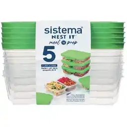 Sistema Nest It Meal Prep Containers Pk 5