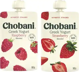 Coles Chobani Greek Yogurt Pouch 140g offer