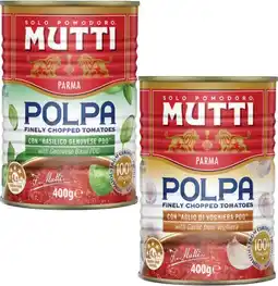 Coles Mutti Finely Chopped Tomatoes with Basil or Garlic 400g offer