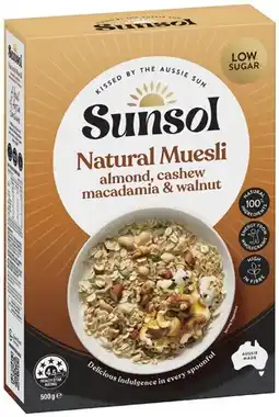 Coles Sunsol Natural Muesli 500g offer