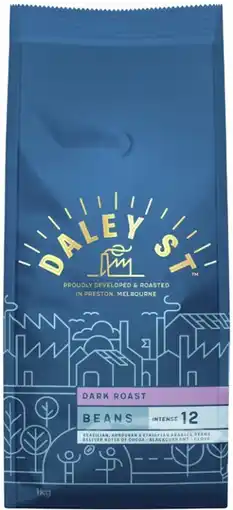 Coles Daley St Coffee Beans or Ground 1kg offer