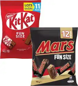 Coles Mars Chocolate Fun Size 132g-192g, Nestlé Chocolate Fun Pack 127g-158g or Skittles Fun Size 180g offer