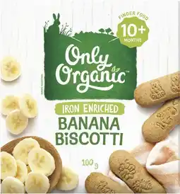 Coles Only Organic Banana Biscotti 100g offer