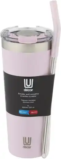 Coles Décor XL Double Wall Smoothie & Coffee Tumbler 650mL offer