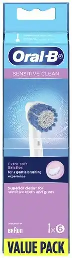Coles Oral B Sensitive Electric Toothbrush Refill Heads 6 Pack offer