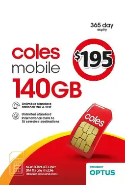 Coles Coles Mobile $195 SIM offer