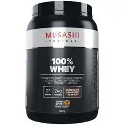 Woolworths Musashi 100% Whey Protein Powder 900g‡ offer