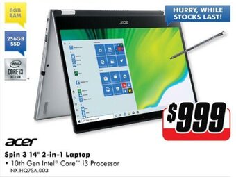 The Good Guys Acer Spin 3 14" 2-in-1 Laptop offer