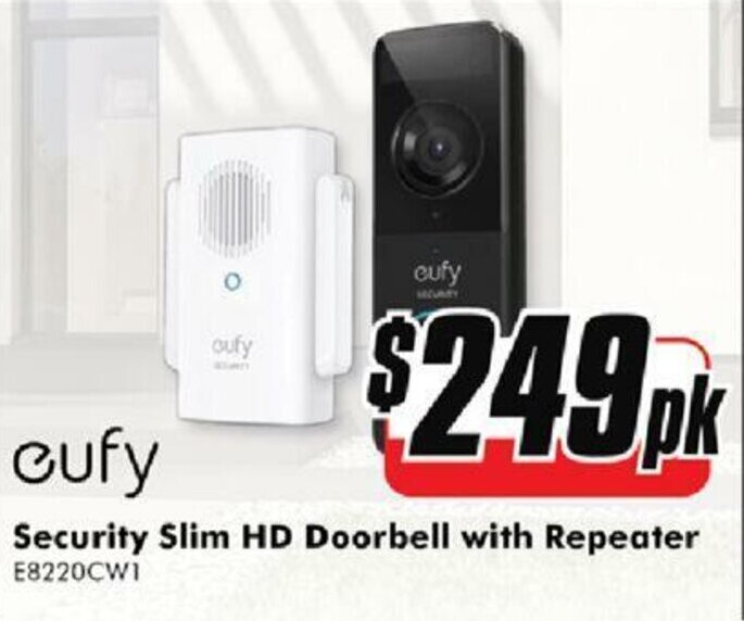 The Good Guys Eufy Seciruty Slim HD Doorbell with Repeater offer
