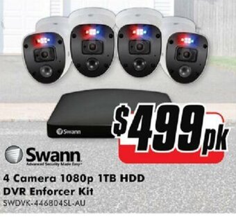 The Good Guys Swann 4 Camera 1080p 1TB HDD DVR Enforcer Kit offer