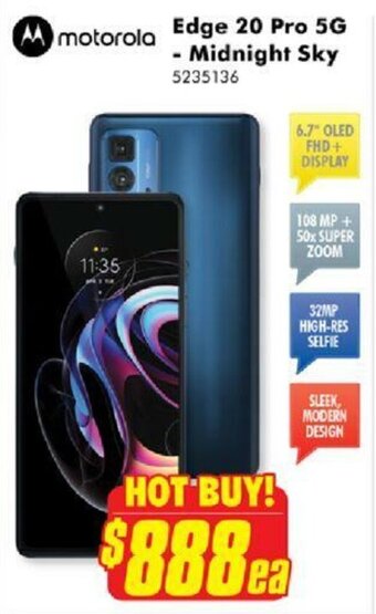 The Good Guys Motorola Edge 20 Pro 5G - Midnight Sky offer