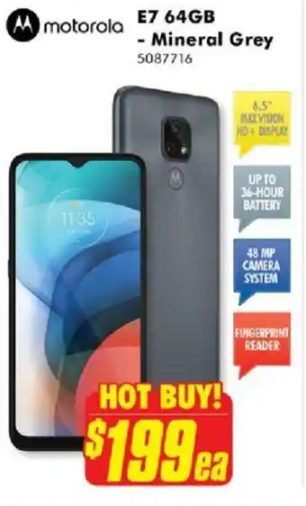 The Good Guys Motorola E7 64GB - Mineral Grey offer
