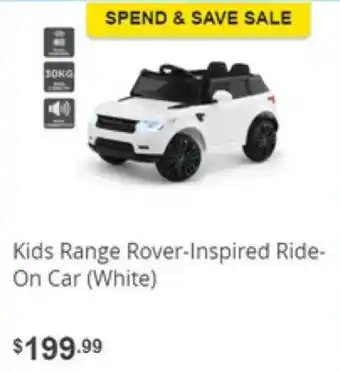 Kids Range Rover-Inspired Ride-On Car - White