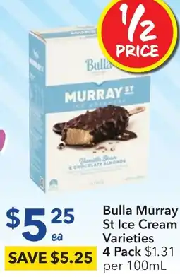 Ritchies Bulla Murray St Ice Cream Varieties 4 Pack offer