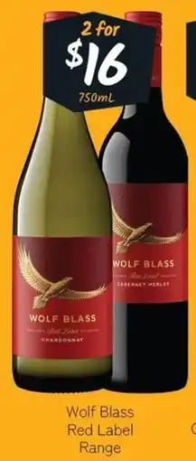 Wolf Blass Red Label Range