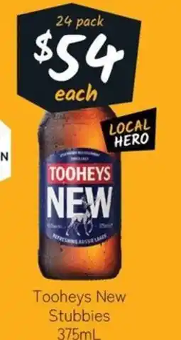 Cellarbrations Tooheys New Stubbies 375mL offer