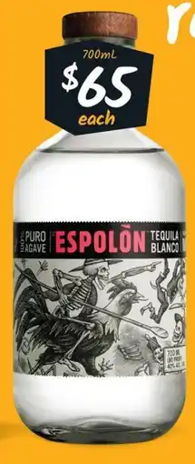 Cellarbrations ESPOLON TEQUILA BLANCO offer