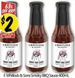 F. Whitlock & Sons Smoky BBQ Sauce 400mL