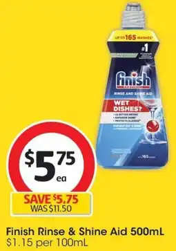 Coles Finish Rinse & Shine Aid 500mL offer