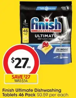 Coles Finish Ultimate Dishwashing Tablets 46 Pack offer