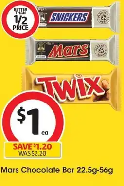 Coles Mars Chocolate Bar 22.5g-56g offer