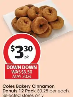Coles Coles Bakery Cinnamon Donuts 12 Pack offer