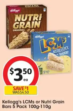 Coles Kellogg's LCMs or Nutri Grain Bars 5 Pack 100g-110g offer