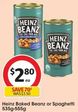 Coles Heinz Baked Beanz or Spaghetti 535g-555g offer