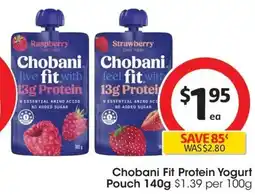 Coles Chobani Fit Protein Yogurt Pouch 140g offer
