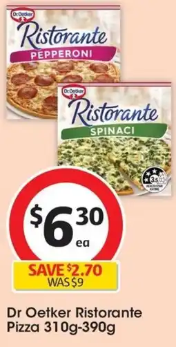 Coles Dr Oetker Ristorante Pizza 310g-390g offer