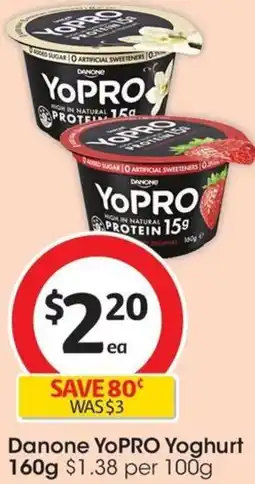 Coles Danone YoPRO Yoghurt 160g offer