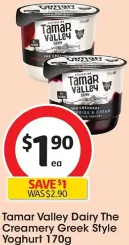 Coles Tamar Valley Dairy The Creamery Greek Style Yoghurt 170g offer
