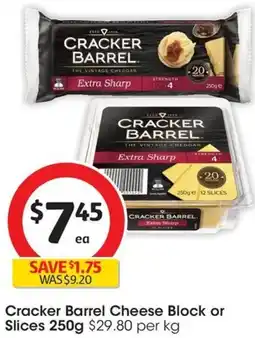 Coles Cracker Barrel Cheese Block or Slices 250g offer