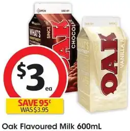 Coles Oak Flavoured Milk 600mL offer