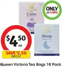 Coles Queen Victoria Tea Bags 18 Pack offer