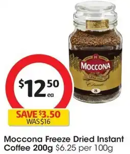 Coles Moccona Freeze Dried Instant Coffee 200g offer