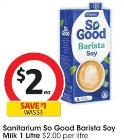Coles Sanitarium So Good Barista Soy Milk 1 Litre offer