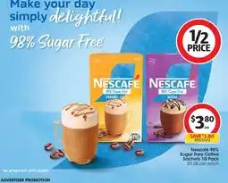 Coles Nescafé 98% Sugar Free Coffee Sachets 10 Pack offer