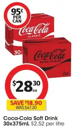 Coles Coca-Cola Soft Drink 30x375mL offer