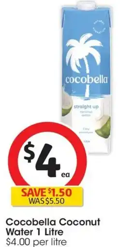Coles Cocobella Coconut Water 1 Litre offer