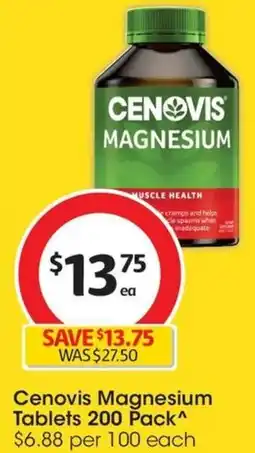 Coles Cenovis Magnesium Tablets 200 Pack offer