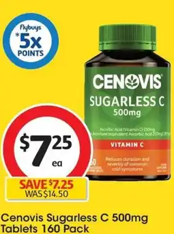 Coles Cenovis Sugarless C 500mg Tablets 160 Pack offer