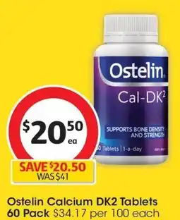 Coles Ostelin Calcium DK2 Tablets 60 Pack offer