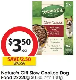 Coles Nature's Gift Slow Cooked Dog Food 2x220g offer
