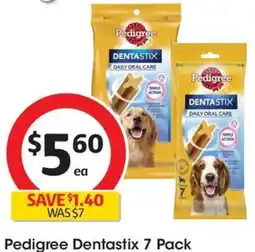 Coles Pedigree Dentastix 7 Pack offer
