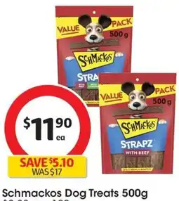 Coles Schmackos Dog Treats 500g offer