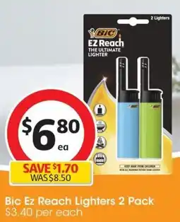 Coles Bic Ez Reach Lighters 2 Pack offer