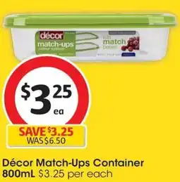 Coles Décor Match-Ups Container 800mL offer
